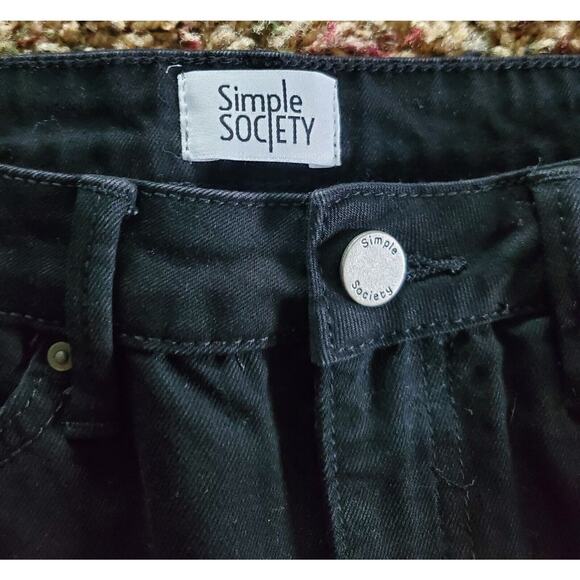 Simple Society Women's Distressed Jean Shorts - Picture 2 of 8